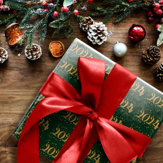 Papier Cadeau Nouvel An 2024 Livre vert de Noël