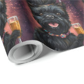 Papier Cadeau Nouvel An Affenpincher (Coin rond)