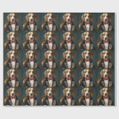 Papier Cadeau Nouvel An beagle (Plat)