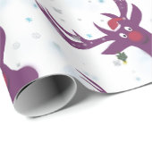 Papier Cadeau Nouvel An Cerf (Coin rond)