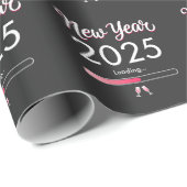 Papier Cadeau Nouvel An Chargement 2025 Joyeux Noël du Nouvel An (Coin rond)