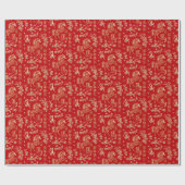 Papier Cadeau Nouvel an chinois du feu Horse 2026 (Plat)