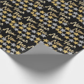 Papier Cadeau Nouvel An, Joyeux Nouvel An 2022 Festive Noir (Coin)