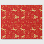 Papier Cadeau Nouvel An lunaire 2026 | Année du cheval (Plat)