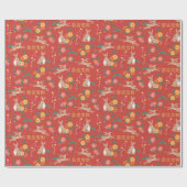 Papier Cadeau Nouvel an lunaire de vacances lapin (Plat)