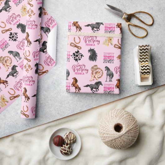 Papier Cadeau Nouvel anniversaire de la chouette du Cheval migno (Artisanat)