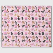 Papier Cadeau Nouvel anniversaire de la chouette du Cheval migno (Plat)