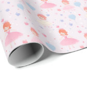 Papier Cadeau Nouvel anniversaire de la princesse rose mignonne (Coin rond)