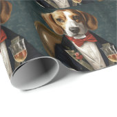 Papier Cadeau Nouvelle année Beagle (Coin rond)
