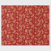 Papier Cadeau Nouvelle année chinoise du Dragon 2024 (Plat)