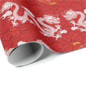 Papier Cadeau Nouvelle année chinoise du Dragon 2024 (Coin rond)