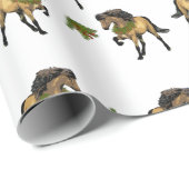 Papier Cadeau Nouvelle Buckskin islandais Cheval Noël (Coin rond)