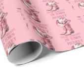 Papier Cadeau Nouvelle Cowgirl en ville (Coin rond)