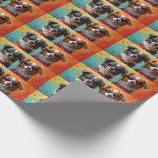 Papier Cadeau Nouvelle-Écosse Duck Toller avec la Saint-Valentin (Coin)