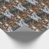 Papier Cadeau Nouvelle-Écosse Moto à chiens Noël (Coin)