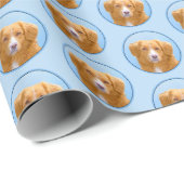 Papier Cadeau Nouvelle-Écosse Peinture de chien pour ramper le c (Coin rond)