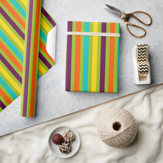 Papier Cadeau Nouvelles Rayures Rétro (Artisanat)