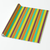 Papier Cadeau Nouvelles Rayures Rétro (Déroulé)