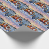 Papier Cadeau Nova Scotia Duck Toller Christmas Frozen Lake (Coin)