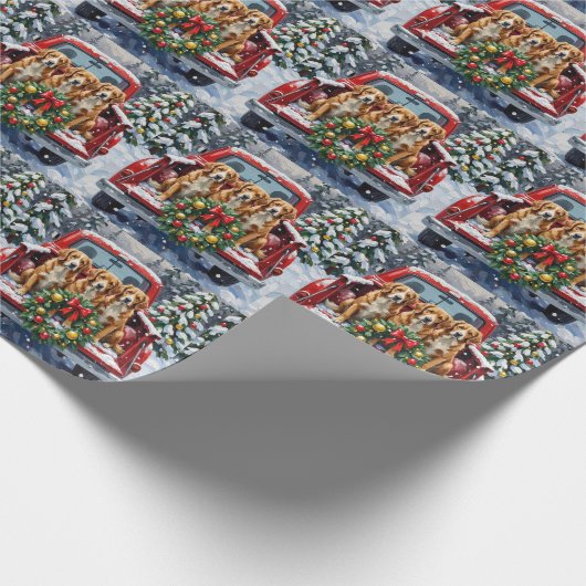 Papier Cadeau Nova Scotia Duck Tolling Retriever Christmas Red (Coin)