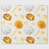 Papier Cadeau November Birthstone & Flower | Citrine & Chrysanth (Plat)