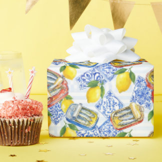 Papier Cadeau Noyau de sardine La Dolce Vita | Motif de poisson
