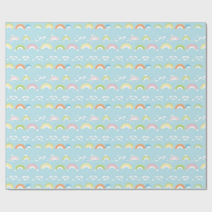 Papier Cadeau Nuage coloré et arc-en-ciel sans joint