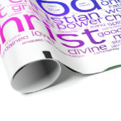 Papier Cadeau Nuage de mots chrétiens (Coin rond)