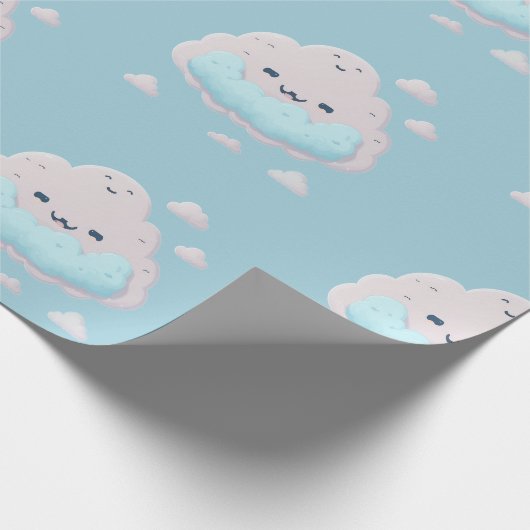 Papier Cadeau Nuage souriant mignon (Coin)