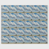 Papier Cadeau Nuages blancs et ciel bleu clair (Plat)