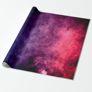Papier Cadeau Nuages colorés de fumée violette et bleue sur le d