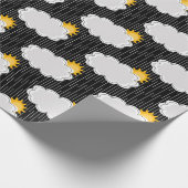 Papier Cadeau Nuages de soleil pluvieux Design Motif noir (Coin)