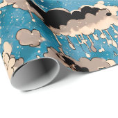 Papier Cadeau Nuages et pluie (Coin rond)