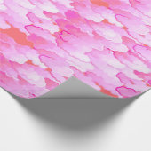 Papier Cadeau Nuages japonais, aurore, rose orchidée et corail (Coin)