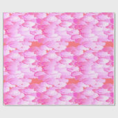 Papier Cadeau Nuages japonais, aurore, rose orchidée et corail (Plat)