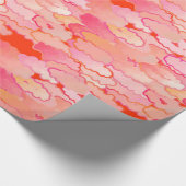 Papier Cadeau Nuages japonais, coucher du soleil, corail, (Coin)