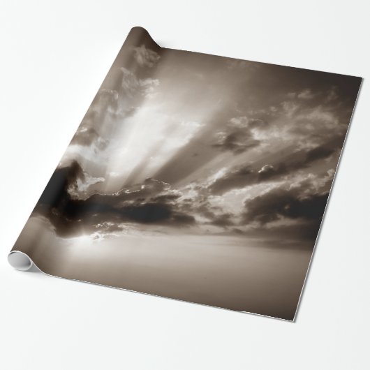 Papier Cadeau Nuages Sepia, Ciel et Sunset Liberté Motivationnel (Déroulé)