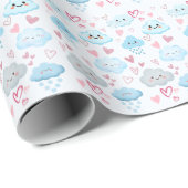 Papier Cadeau Nuagez Rêveurs de Pêche (Coin rond)