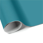 Papier Cadeau Nuance de couleur bleu sarcelle uni (Coin rond)