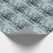 Papier Cadeau Nuances de bleu Abstrait triangle rétro Xmas Arbre (Coin)