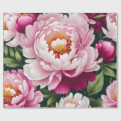 Papier Cadeau Nuances de pivoines roses (Plat)