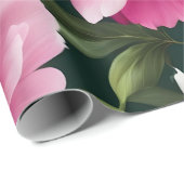 Papier Cadeau Nuances de pivoines roses (Coin rond)