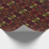 Papier Cadeau Nuances de ruban art design orange rouge jaune (Coin)
