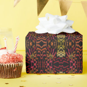 Papier Cadeau Nuances de ruban art design orange rouge jaune