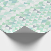 Papier Cadeau Nuances de vert Abstrait triangle Motif (Coin)