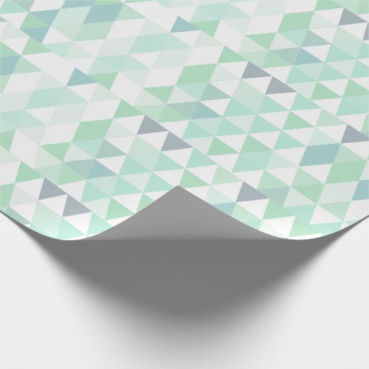 Papier Cadeau Nuances de vert Abstrait triangle Motif (Coin)