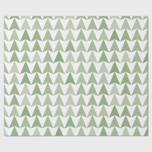 Papier Cadeau Nuances de vert Abstrait Triangle Motif W (Plat)