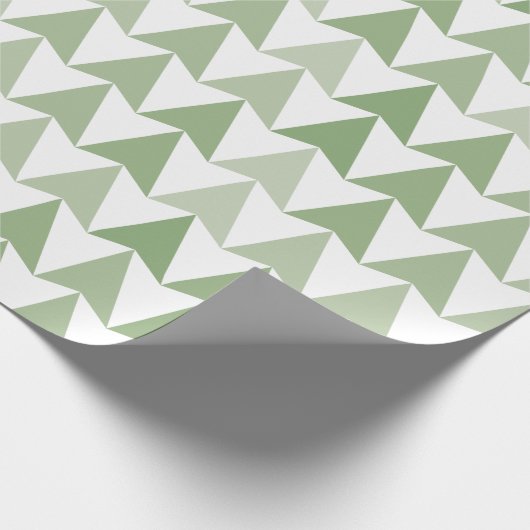 Papier Cadeau Nuances de vert Abstrait Triangle Motif W (Coin)