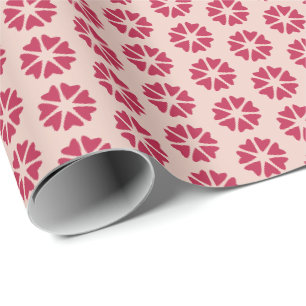Papier Cadeau Nucléaire - magenta rouge - motif sans soudure.