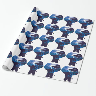 Papier Cadeau Nuit africaine avec l'éléphant 4